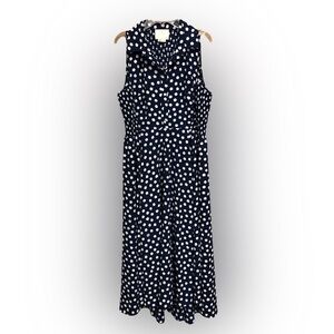 Kate Spade Dark Blue and White Dot Maxi Dress